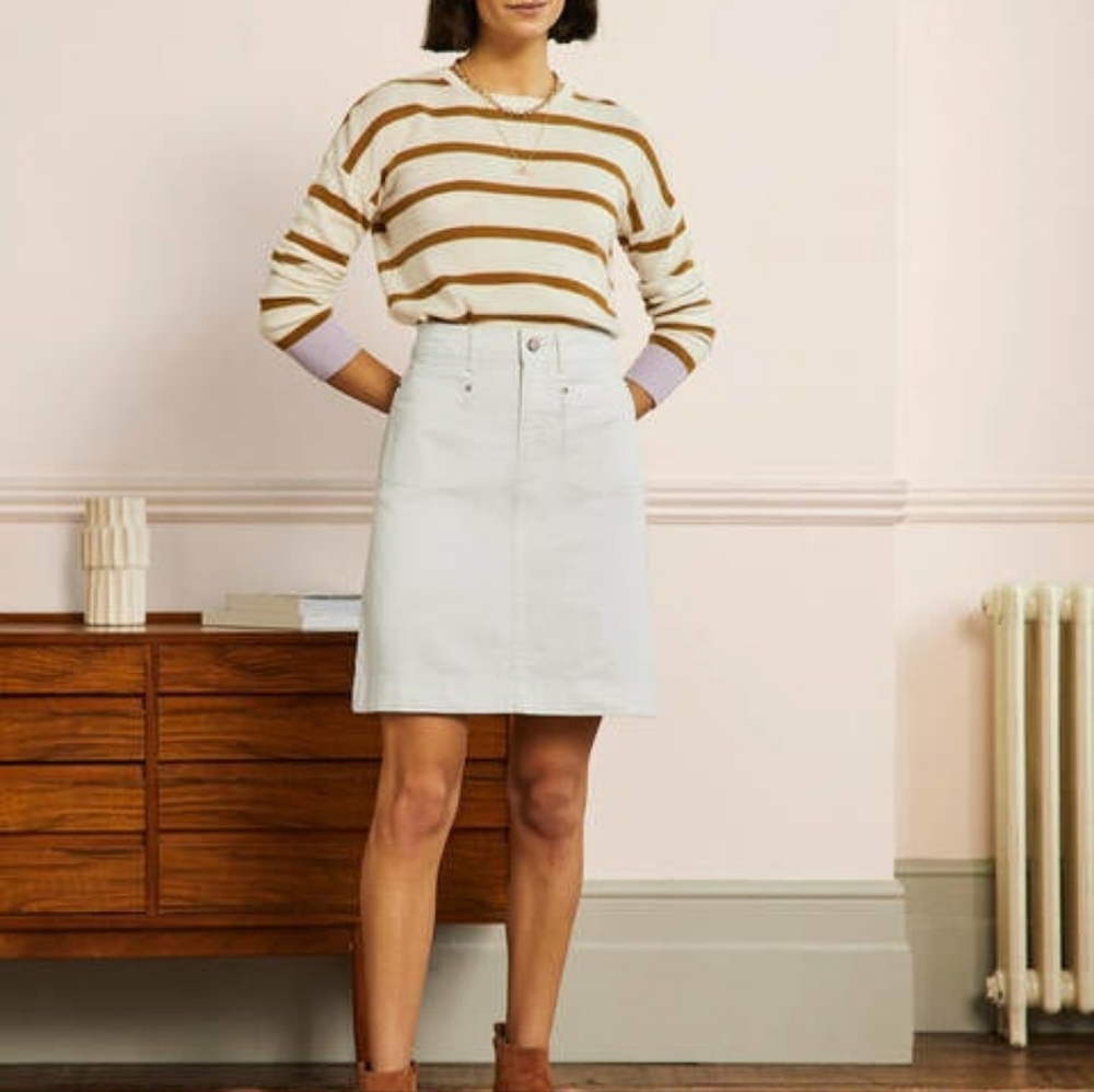 Boden white Patch Pocket‎ Skirt womens size 14